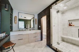 Contemporary Boho Beach bathroom by STUDIO 818 interior design