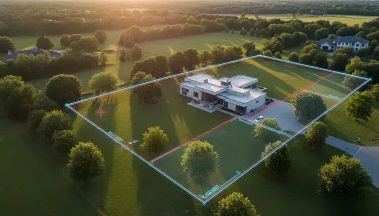 Aerial view of South Florida estate property with boundary lines — STUDIO 818 Property Acquisition and Design Strategy service